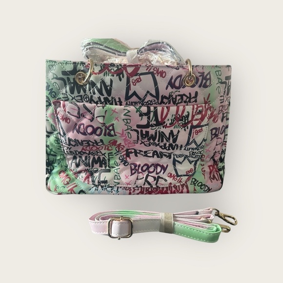 Caleesa Multi-Color Graffit Art Handbag - Picture 2 of 3